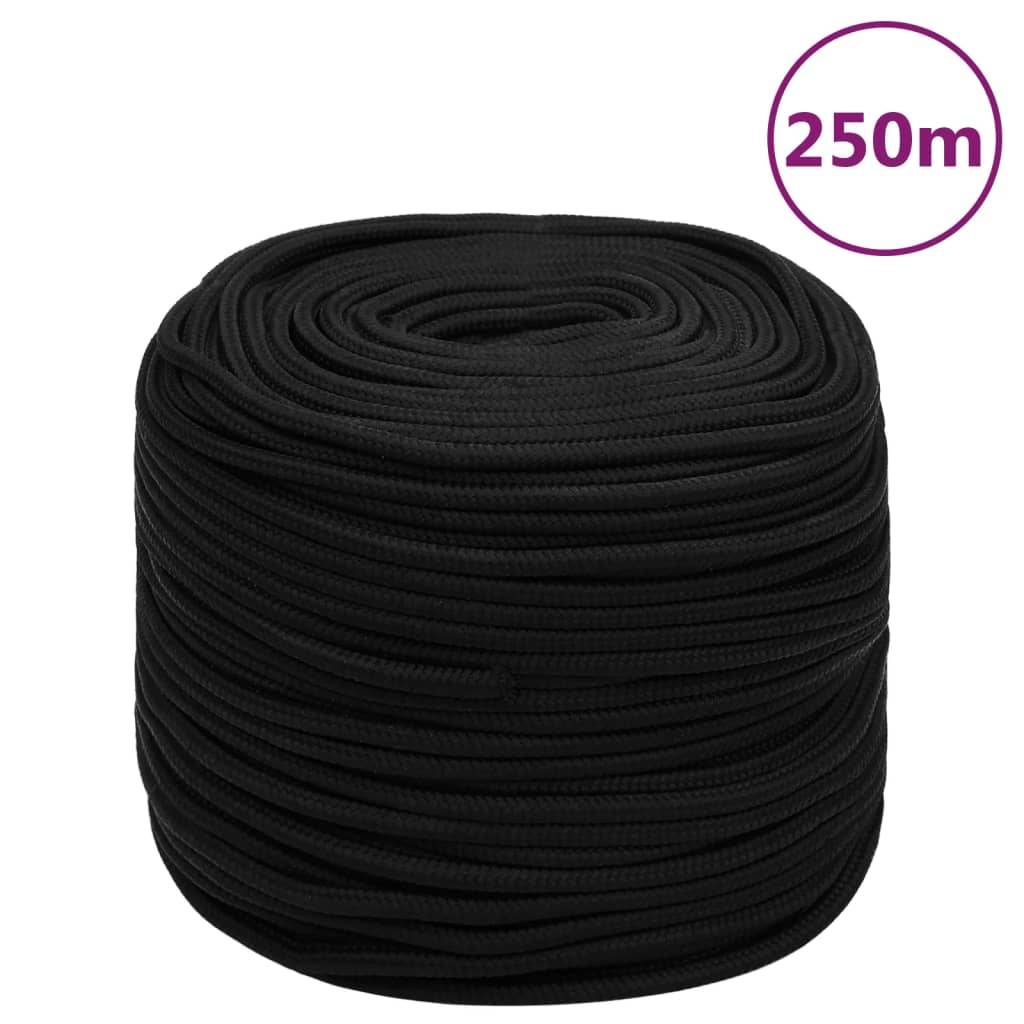 vidaXL Arbeitsseil Schwarz 8 mm 250 m Polyester