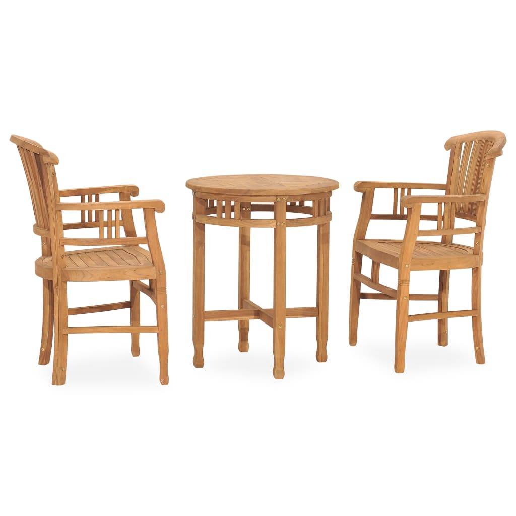 vidaXL 3-tlg. Garten-Essgruppe Teak Massivholz