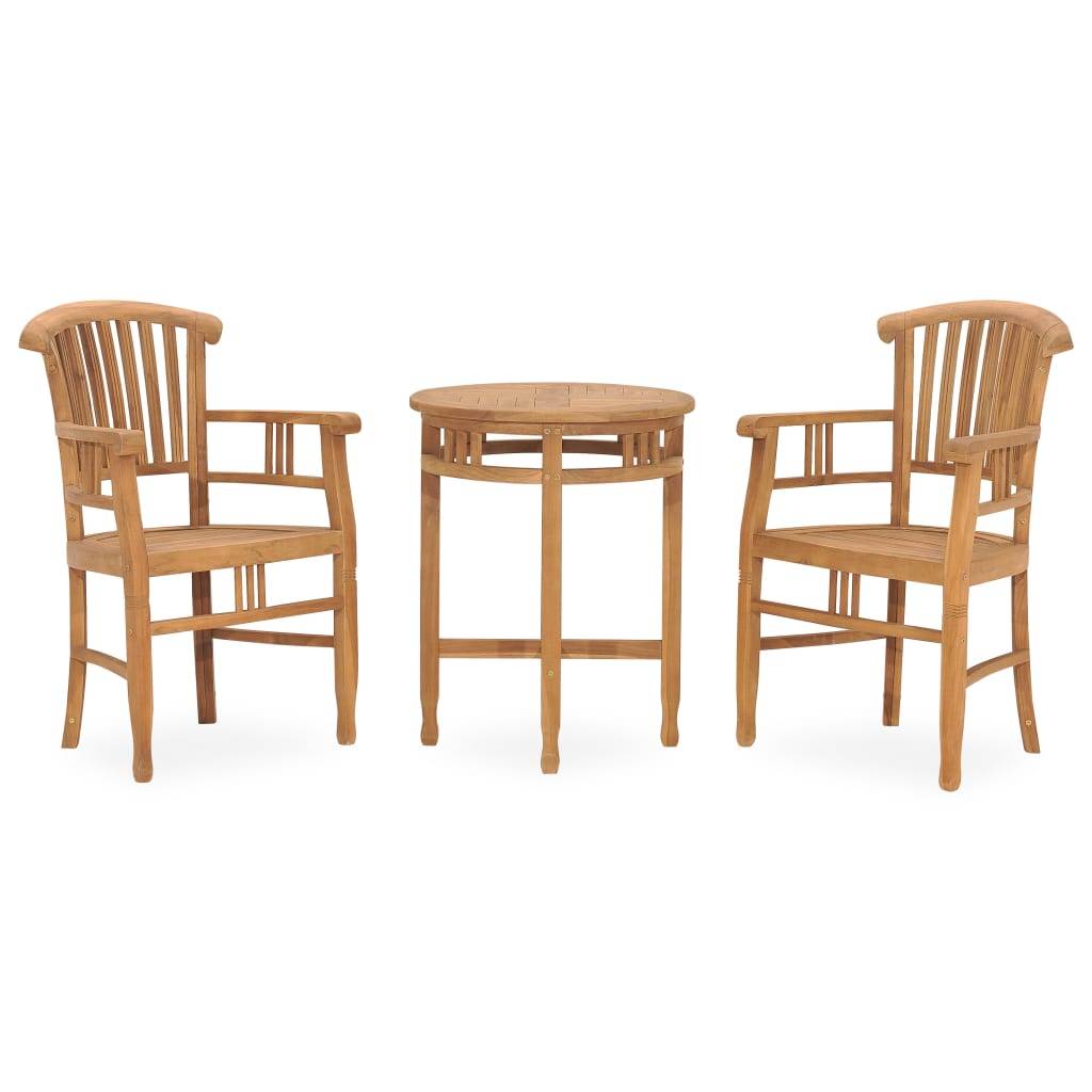 vidaXL 3-tlg. Garten-Essgruppe Teak Massivholz