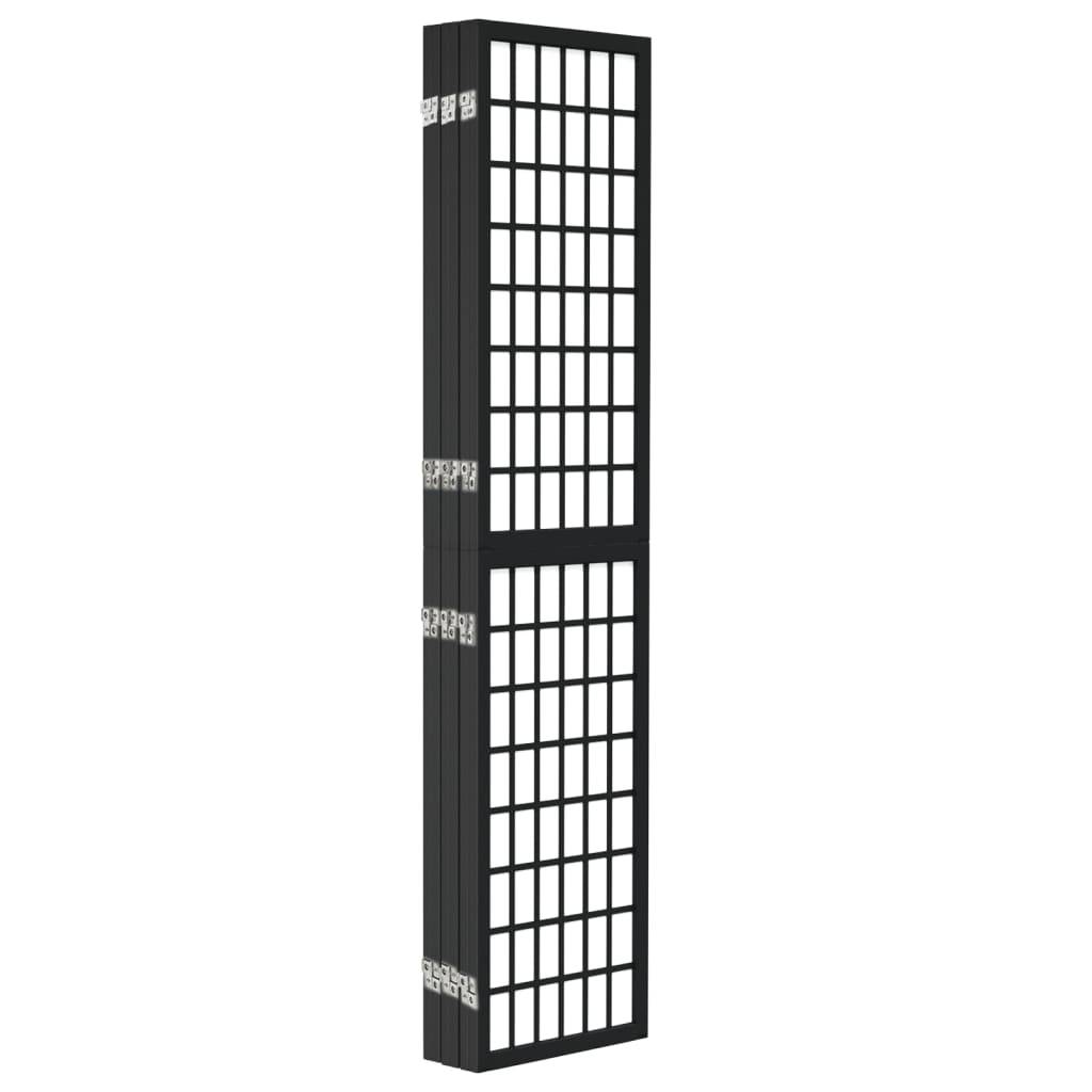 vidaXL 6-tlg. Paravent Japanischer Stil Faltbar 240x170 cm Schwarz