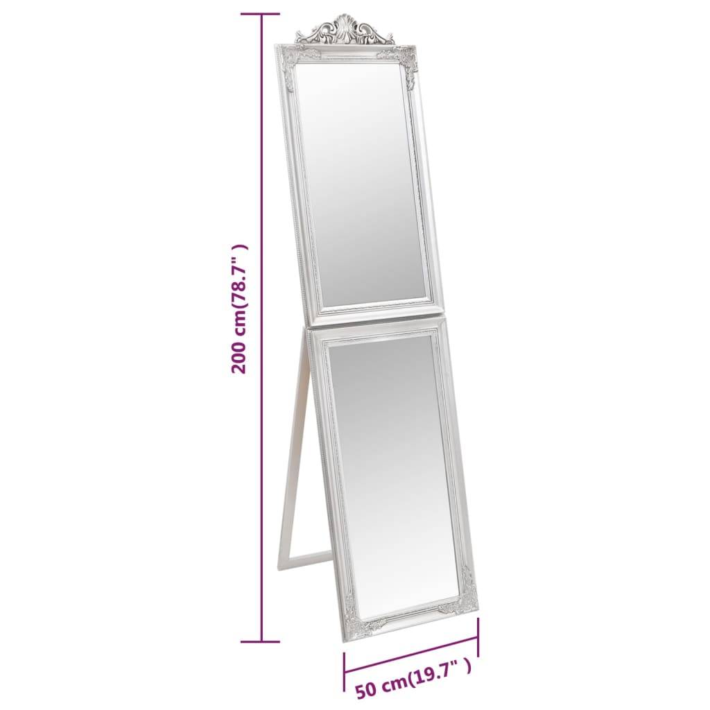 vidaXL Standspiegel Silbern 50x200 cm