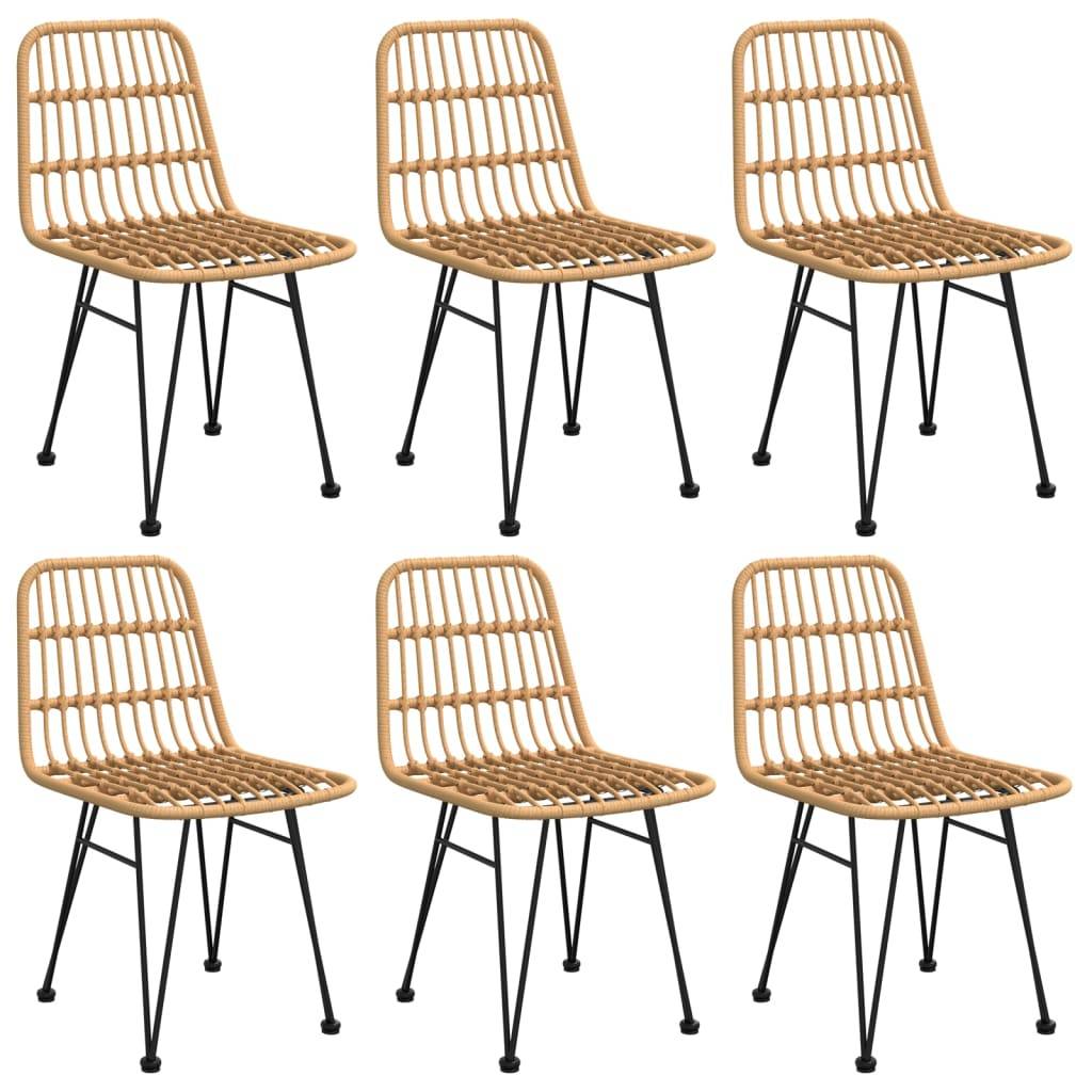 vidaXL 7-tlg. Garten-Essgruppe Poly Rattan