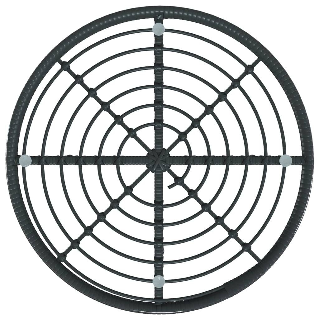 vidaXL Esstisch Schwarz Ø80 cm Hartglas und Stahl