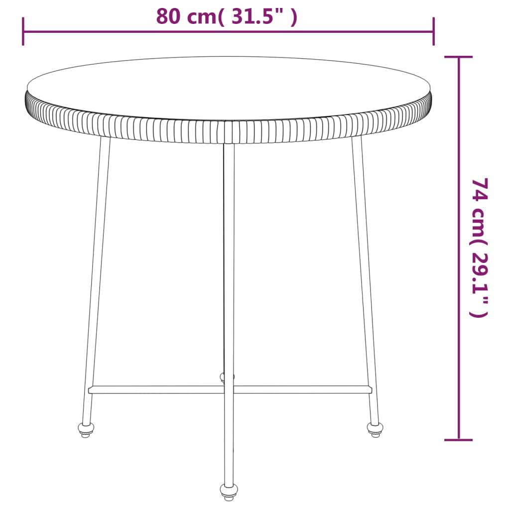 vidaXL Esstisch Schwarz Ø80 cm Hartglas und Stahl