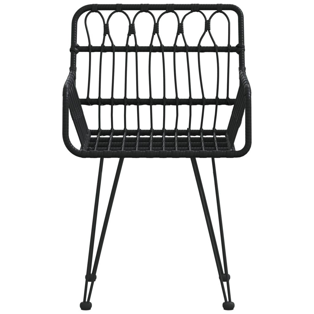 vidaXL Gartenstühle 2 Stk. mit Armlehnen Schwarz 56x64x80 cm PE-Rattan