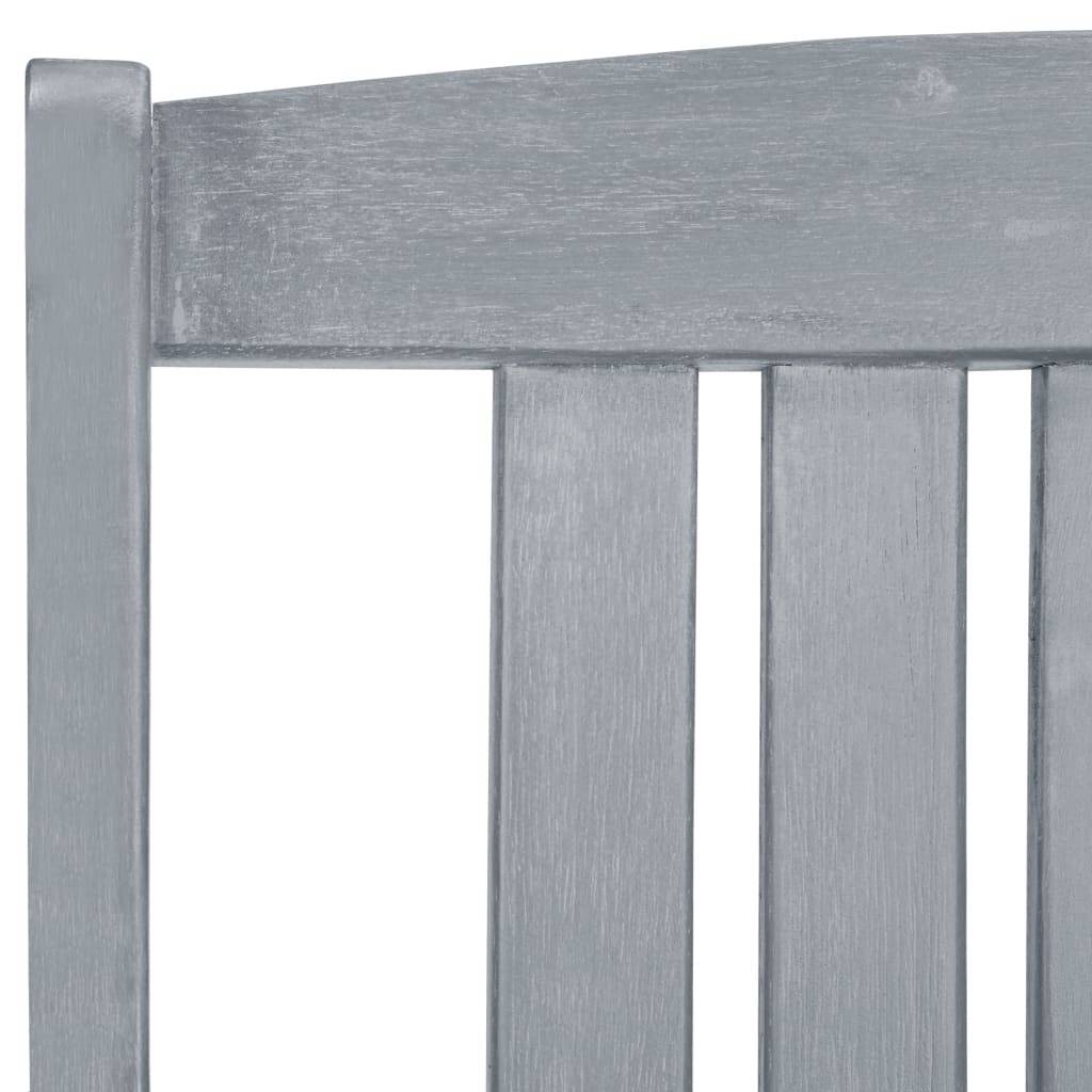 vidaXL Gartenstühle mit Kissen 2 Stk. Grau Massivholz Akazie