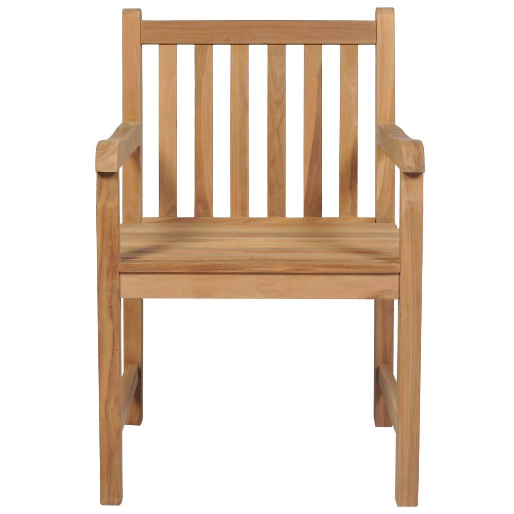 vidaXL Gartenstühle 4 Stk. mit Cremeweißen Kissen Massivholz Teak