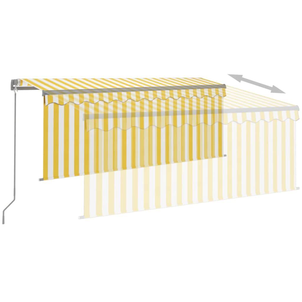 vidaXL Markise Manuell Einziehbar mit Rollo 3x2,5 m Gelb & Weiß