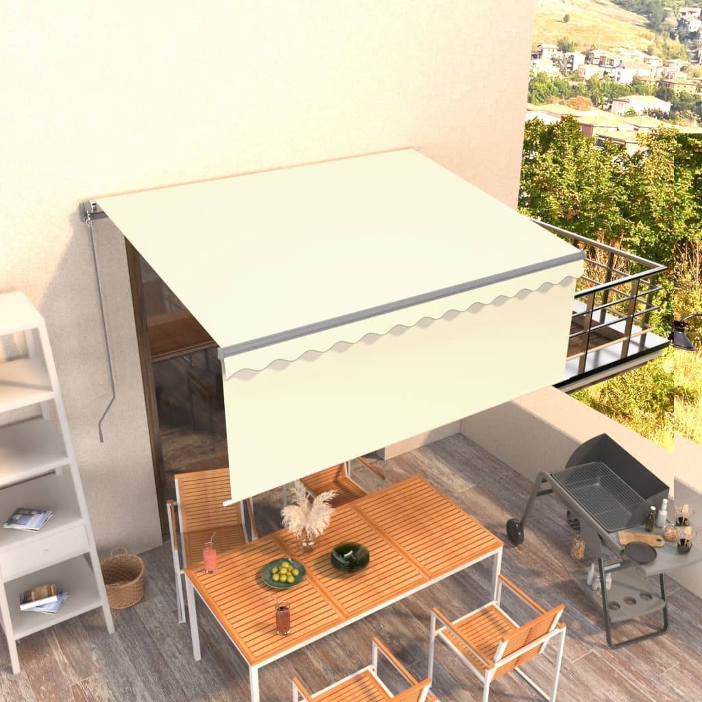 vidaXL Markise Manuell Einziehbar mit Rollo 3x2,5 m Creme