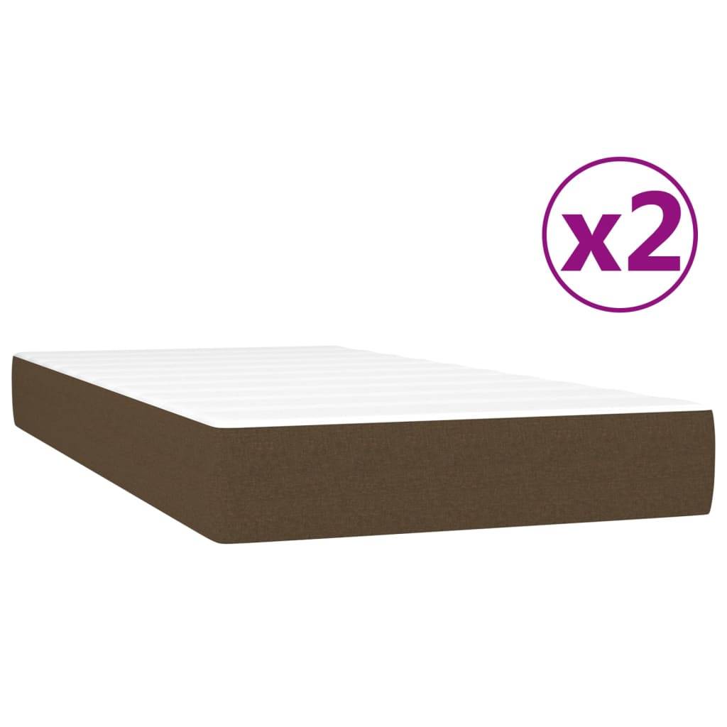 vidaXL Boxspringbett mit Matratze Dunkelbraun 200x200 cm Stoff