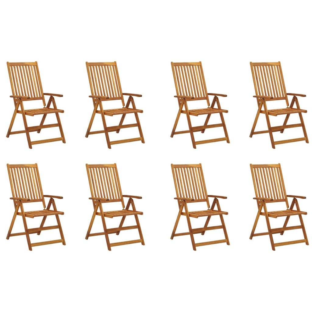 vidaXL Klappbare Gartenstühle mit Kissen 8 Stk. Massivholz Akazie