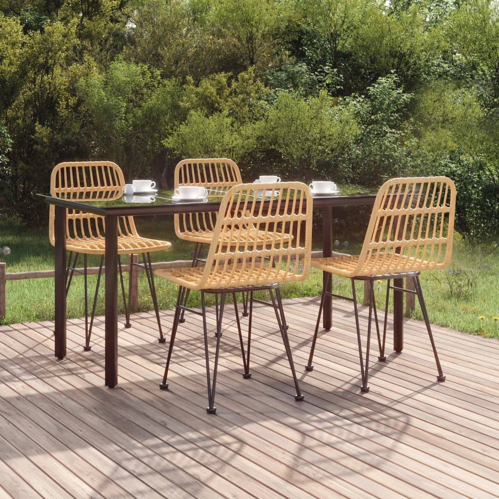 vidaXL 5-tlg. Garten-Essgruppe Poly Rattan