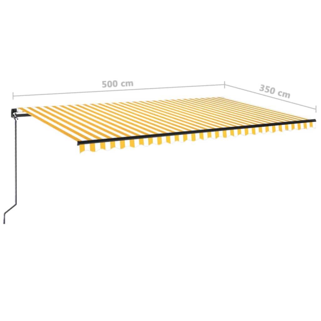 vidaXL Markise Manuell Einziehbar 500x350 cm Gelb und Weiß