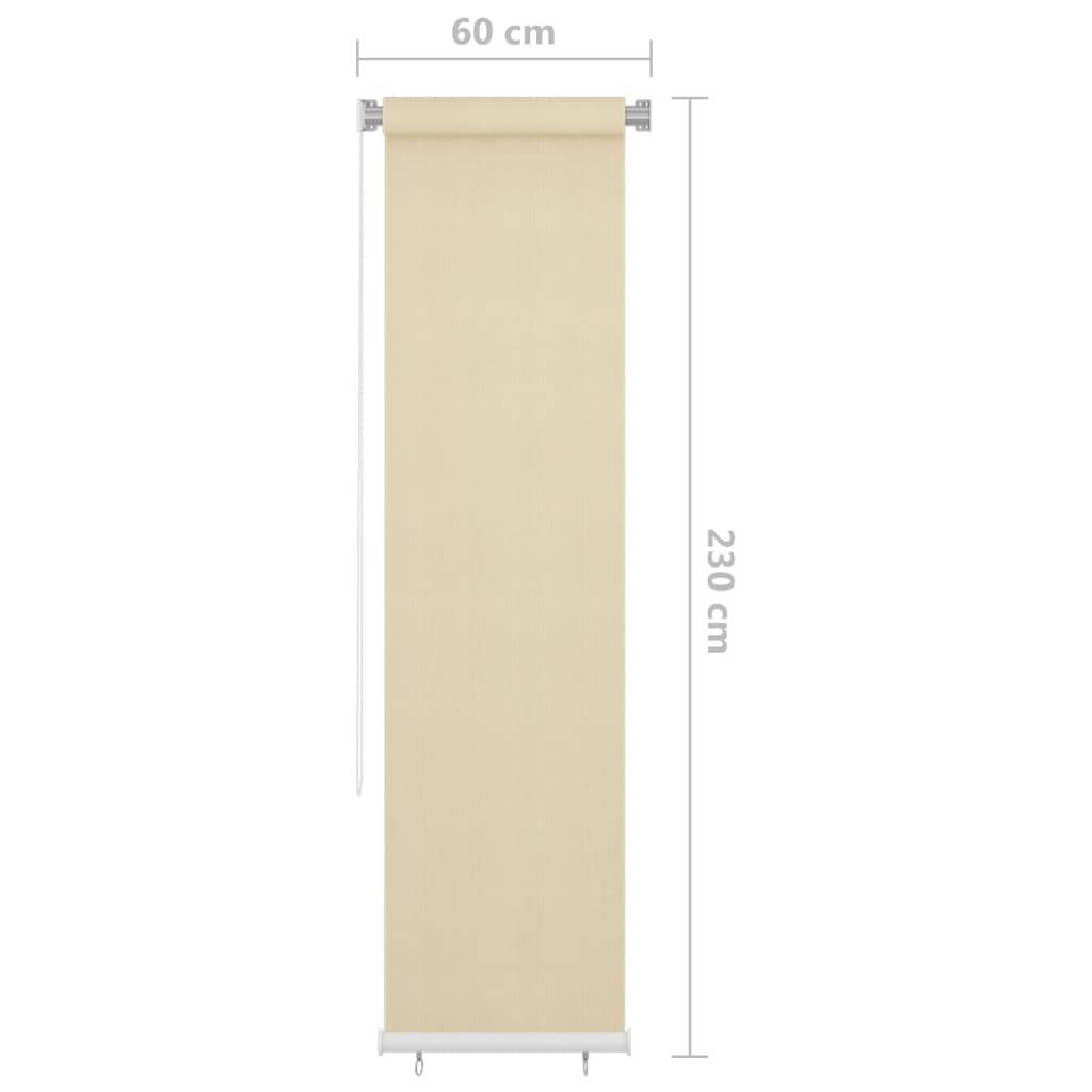 vidaXL Außenrollo Creme 60x230 cm HDPE