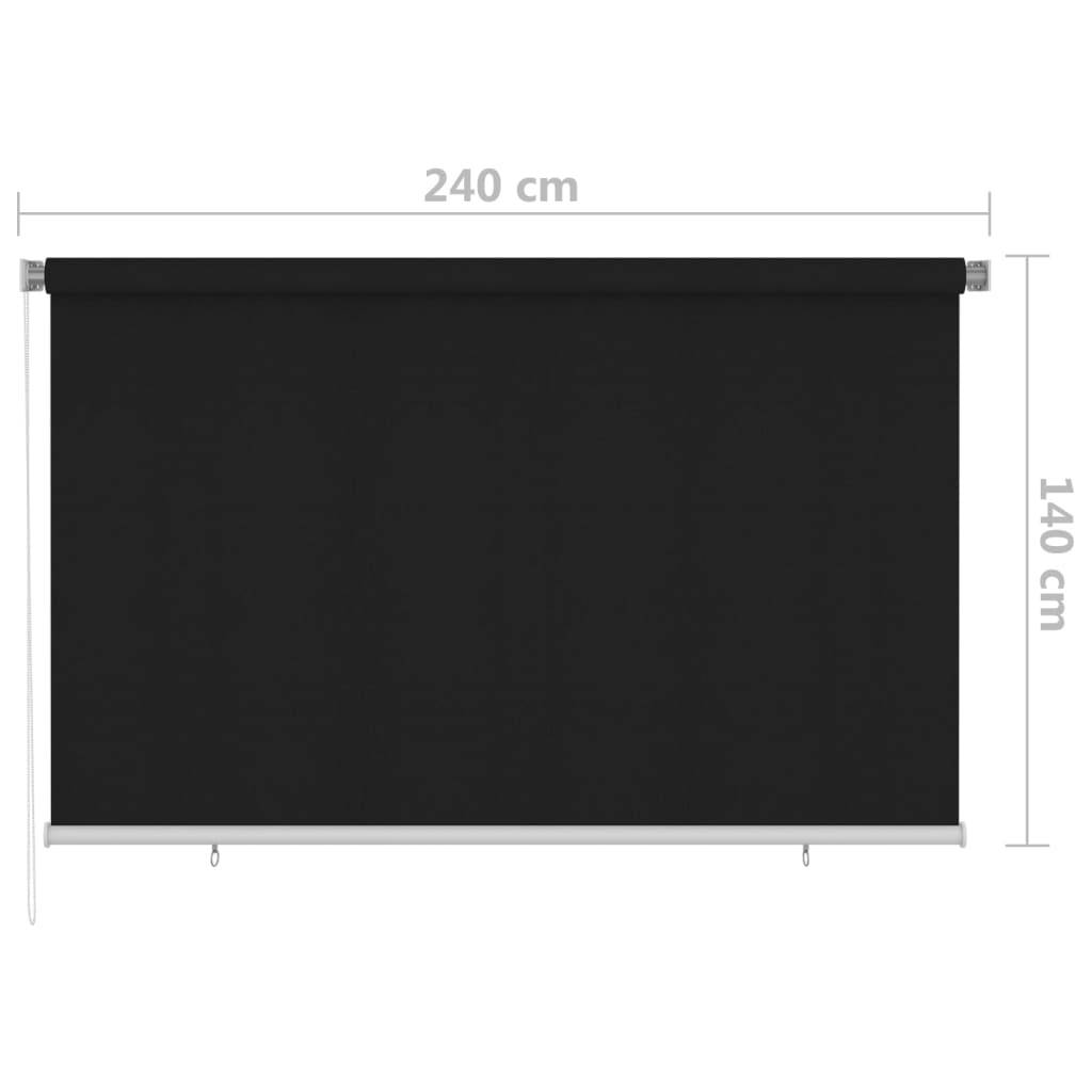 vidaXL Außenrollo 240x140 cm Schwarz