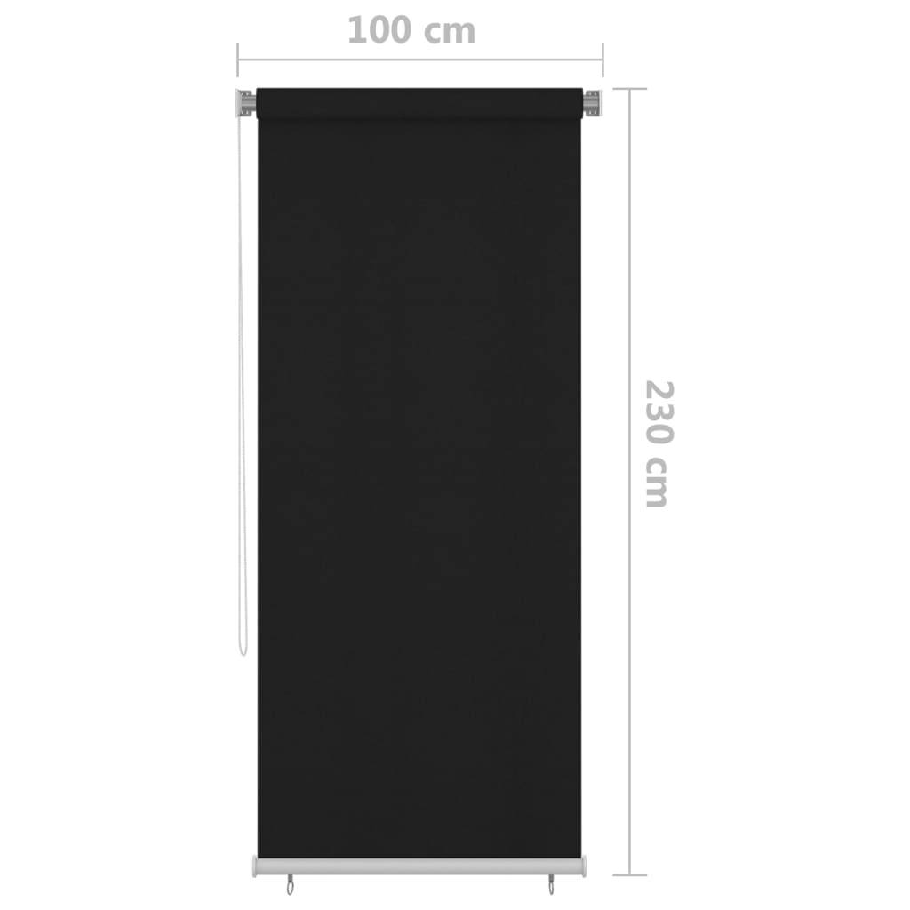 vidaXL Außenrollo 100x230 cm Schwarz