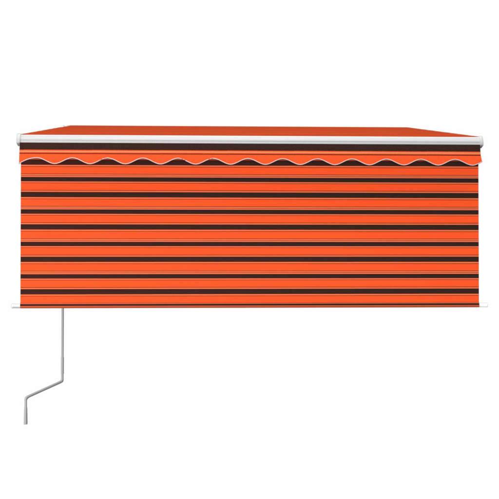 vidaXL Markise Automatisch Einziehbar mit Volant 3,5x2,5m Orange Braun