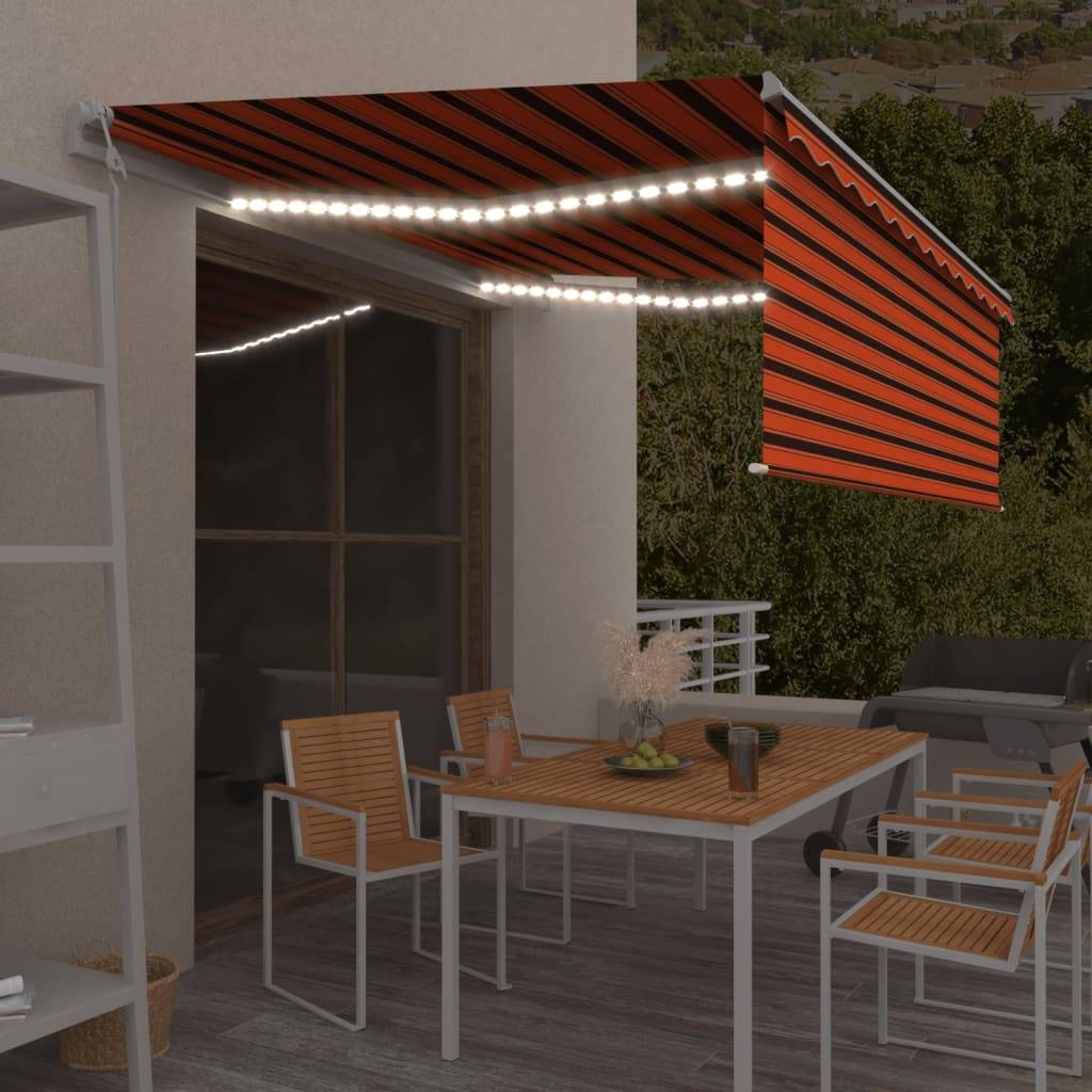 vidaXL Markise Automatisch mit Rollo LED Windsensor 4,5x3m