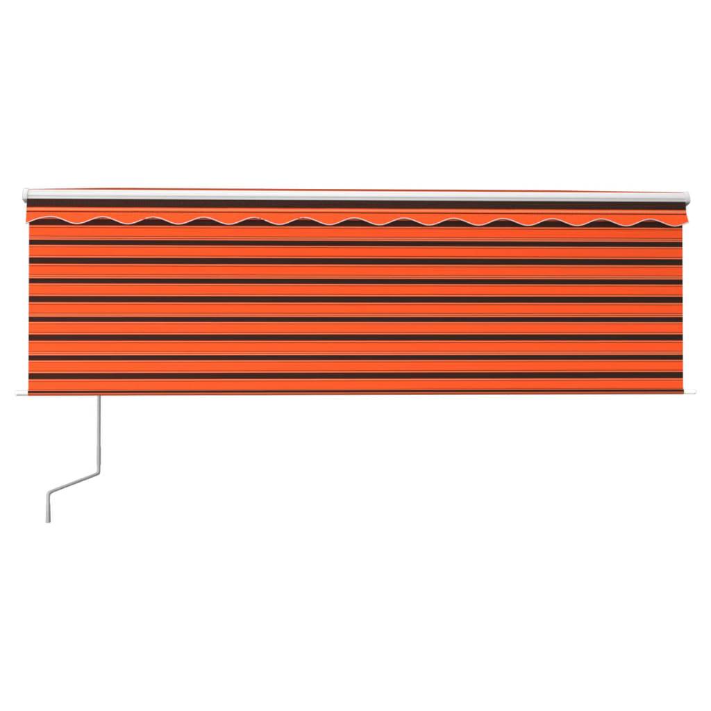 vidaXL Markise Automatisch mit Rollo LED Windsensor 4x3 m Orange Braun