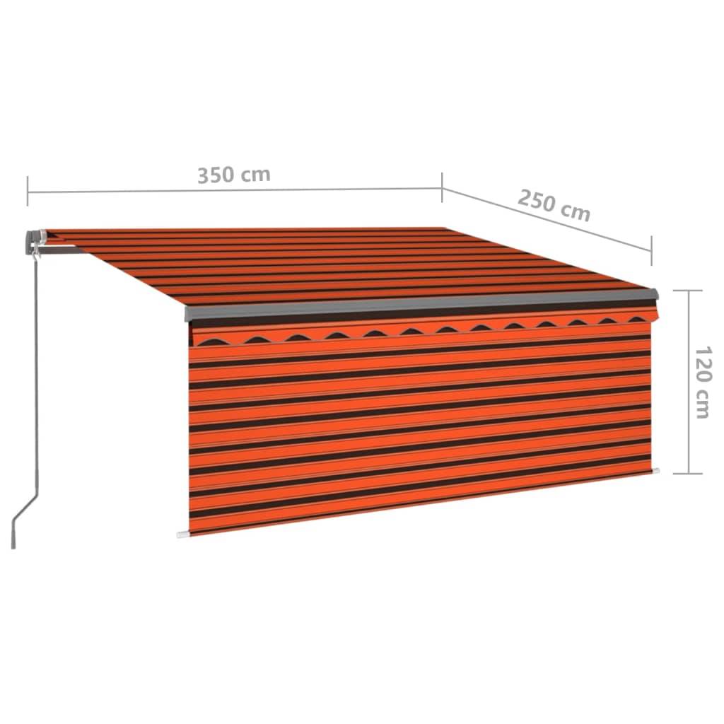 vidaXL Markise Manuell Einziehbar mit Rollo 3,5x2,5 m Orange & Braun