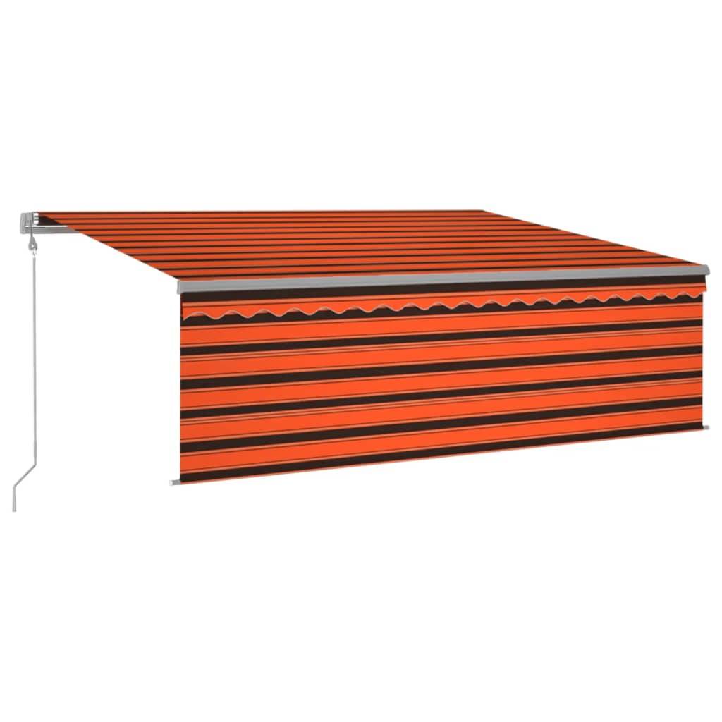 vidaXL Markise Automatisch Einziehbar mit Volant 4x3m Orange und Braun