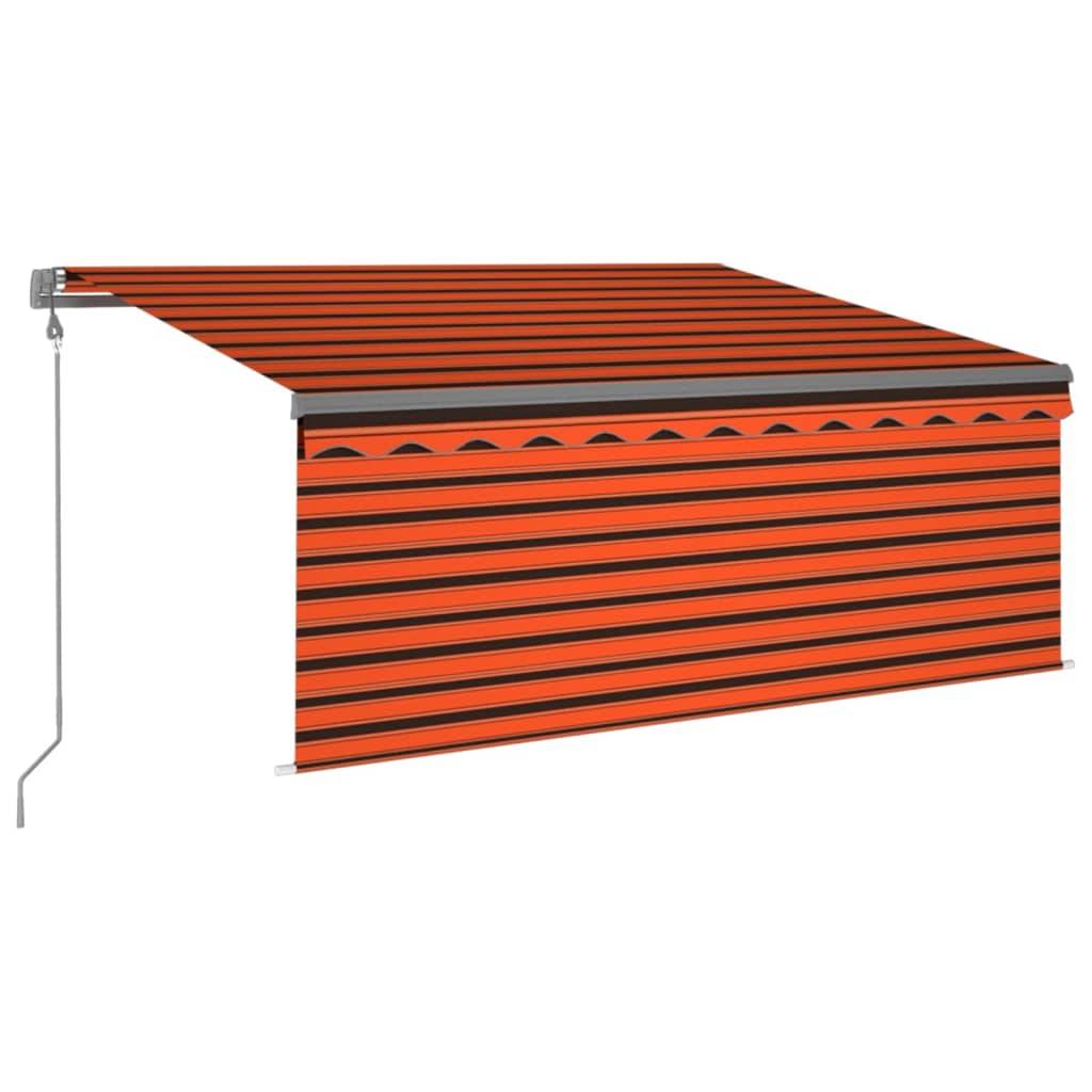 vidaXL Markise Automatisch Einziehbar mit Volant 3,5x2,5m Orange Braun