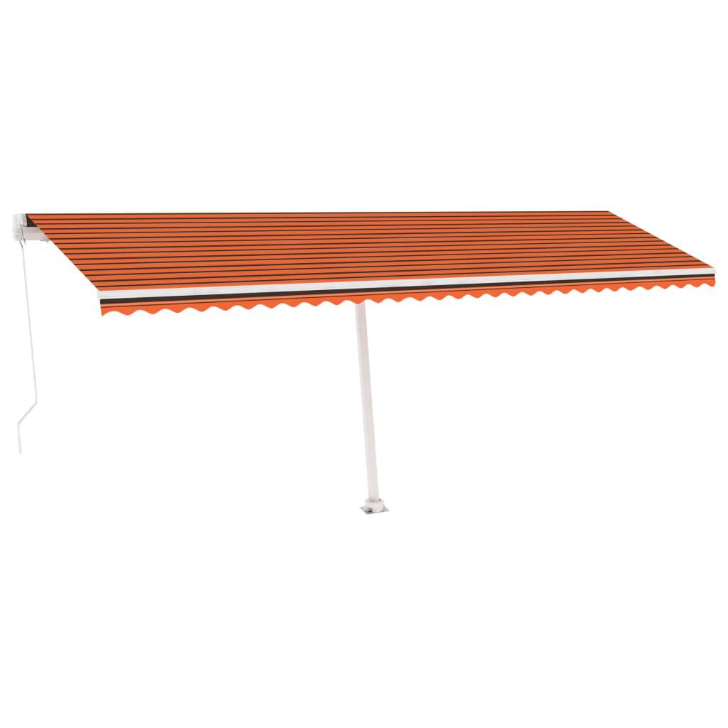 vidaXL Markise Manuell Einziehbar mit LED 600x350 cm Orange und Braun