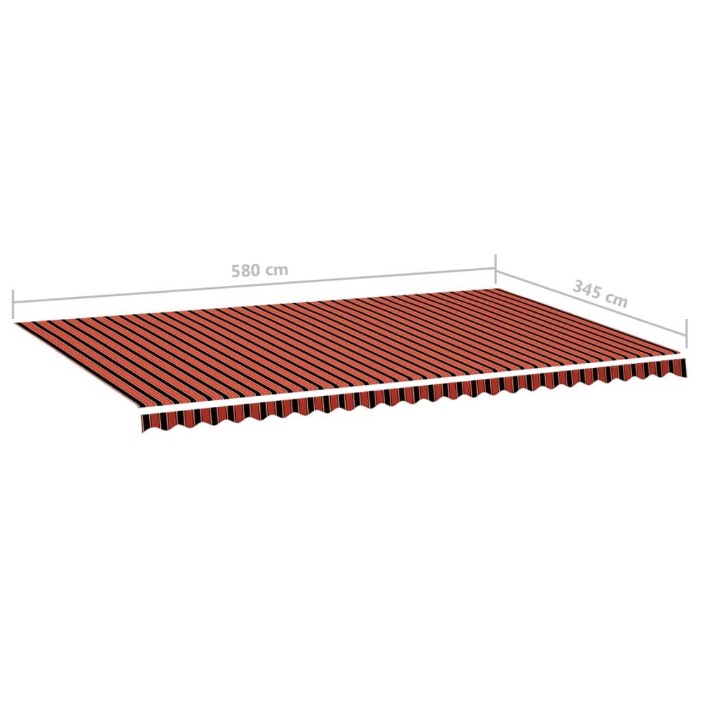 vidaXL Markisenbespannung Orange und Braun 6x3,5 m
