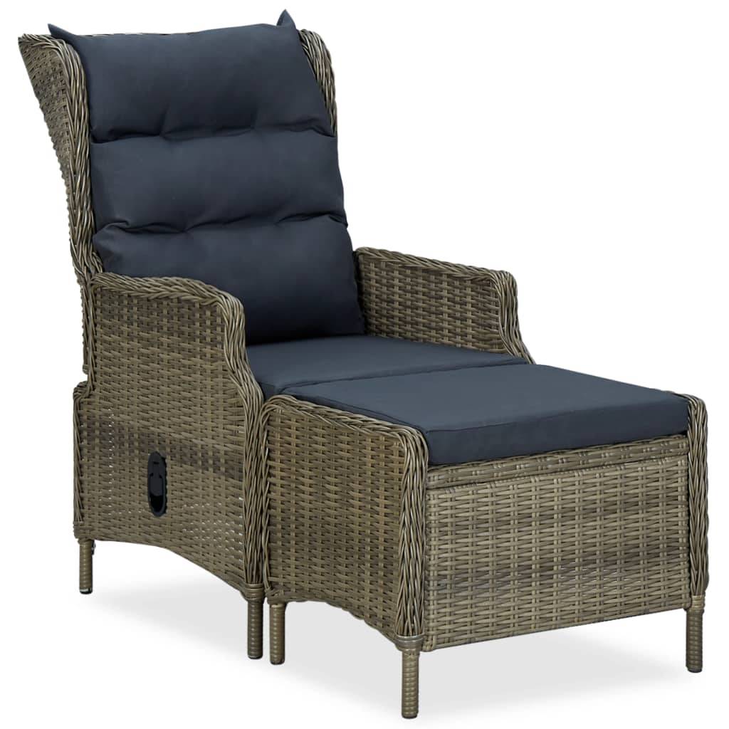 vidaXL 9-tlg. Garten-Essgruppe mit Auflagen Poly Rattan Braun