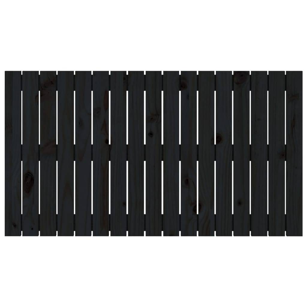 vidaXL Wand-Kopfteil Schwarz 108x3x60 cm Massivholz Kiefer