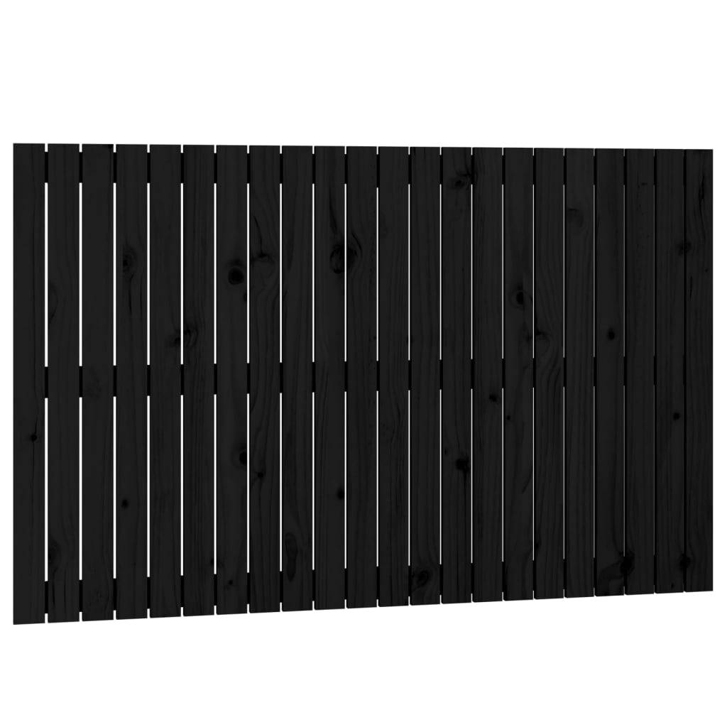 vidaXL Wand-Kopfteil Schwarz 140x3x90 cm Massivholz Kiefer