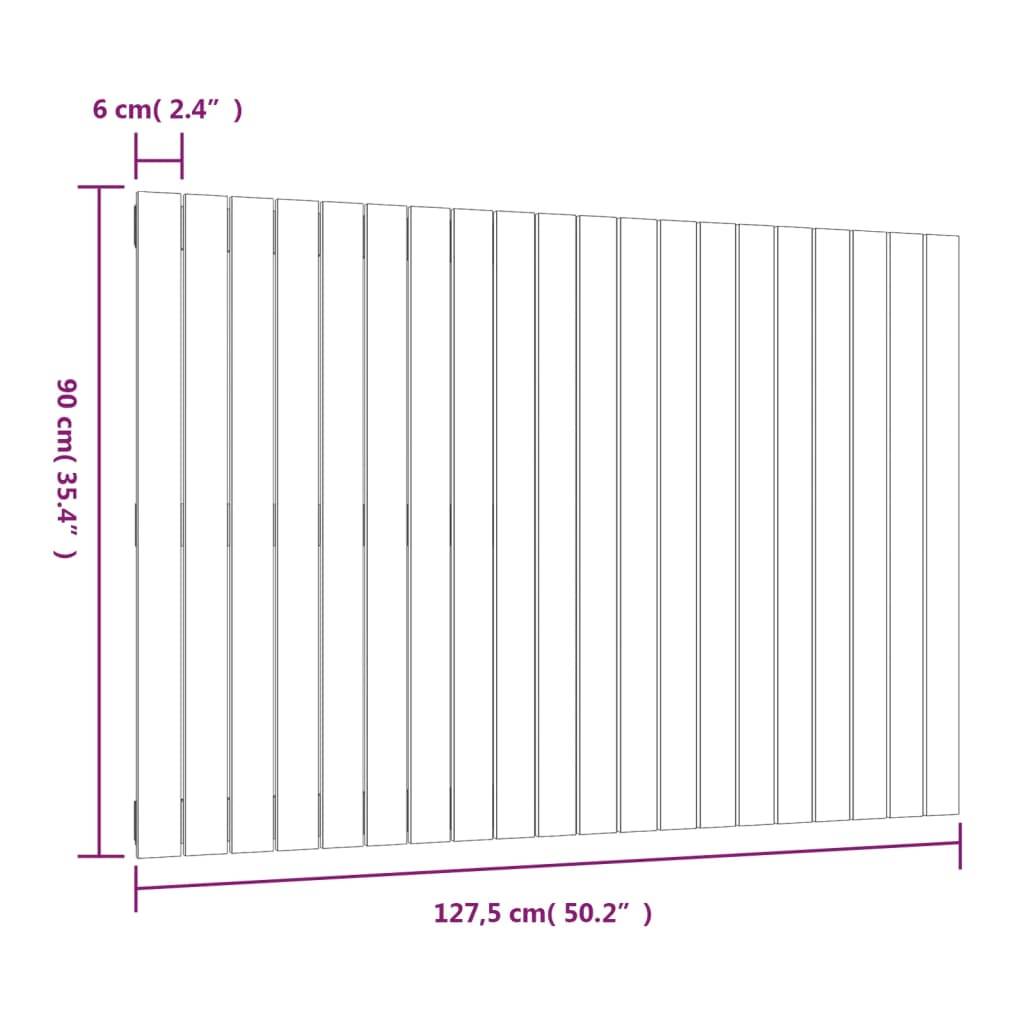 vidaXL Wand-Kopfteil Weiß 127,5x3x90 cm Massivholz Kiefer