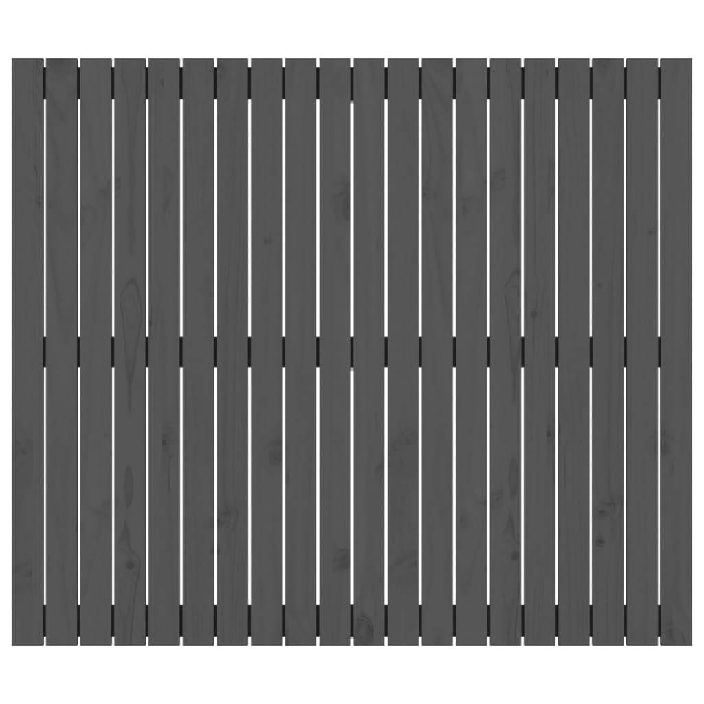 vidaXL Wand-Kopfteil Grau 127,5x3x110 cm Massivholz Kiefer