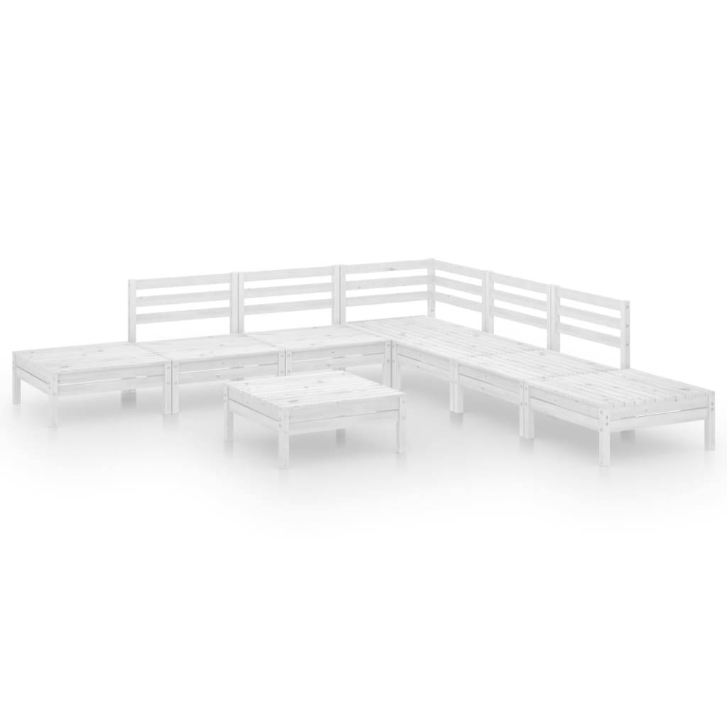vidaXL 8-tlg. Garten-Lounge-Set Massivholz Kiefer Weiß