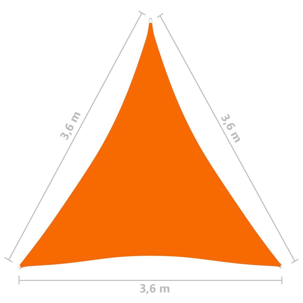vidaXL Sonnensegel Oxford-Gewebe Dreieckig 3,6x3,6x3,6 m Orange