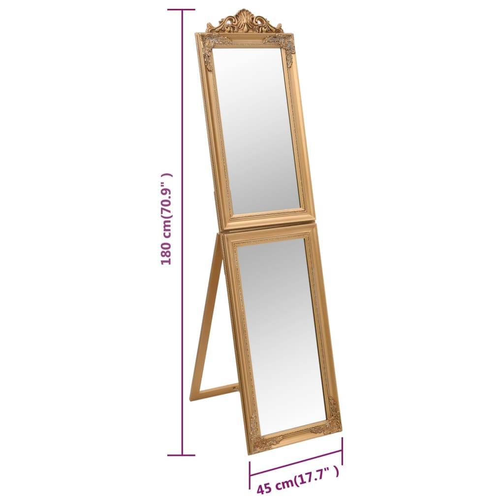 vidaXL Standspiegel Golden 45x180 cm