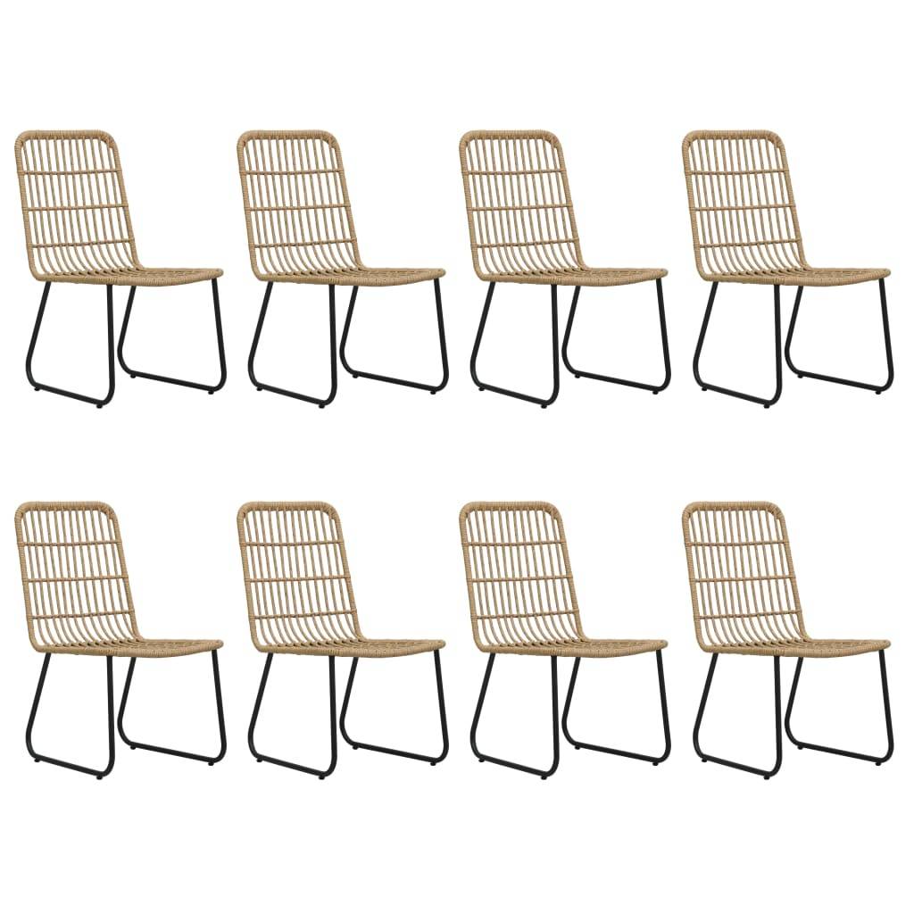 vidaXL 9-tlg. Garten-Essgruppe Poly Rattan und Glas