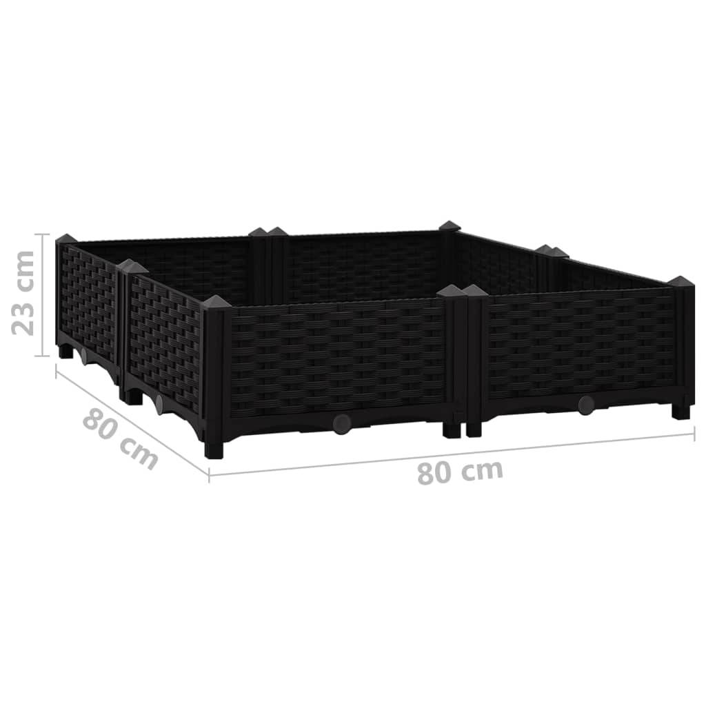 vidaXL Hochbeet 80x80x23 cm Polypropylen