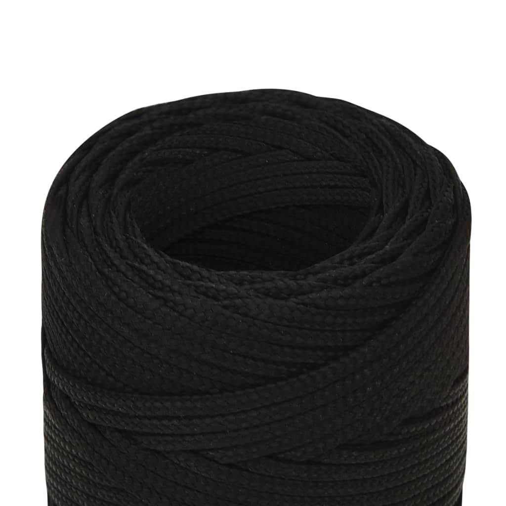vidaXL Arbeitsseil Schwarz 2 mm 250 m Polyester