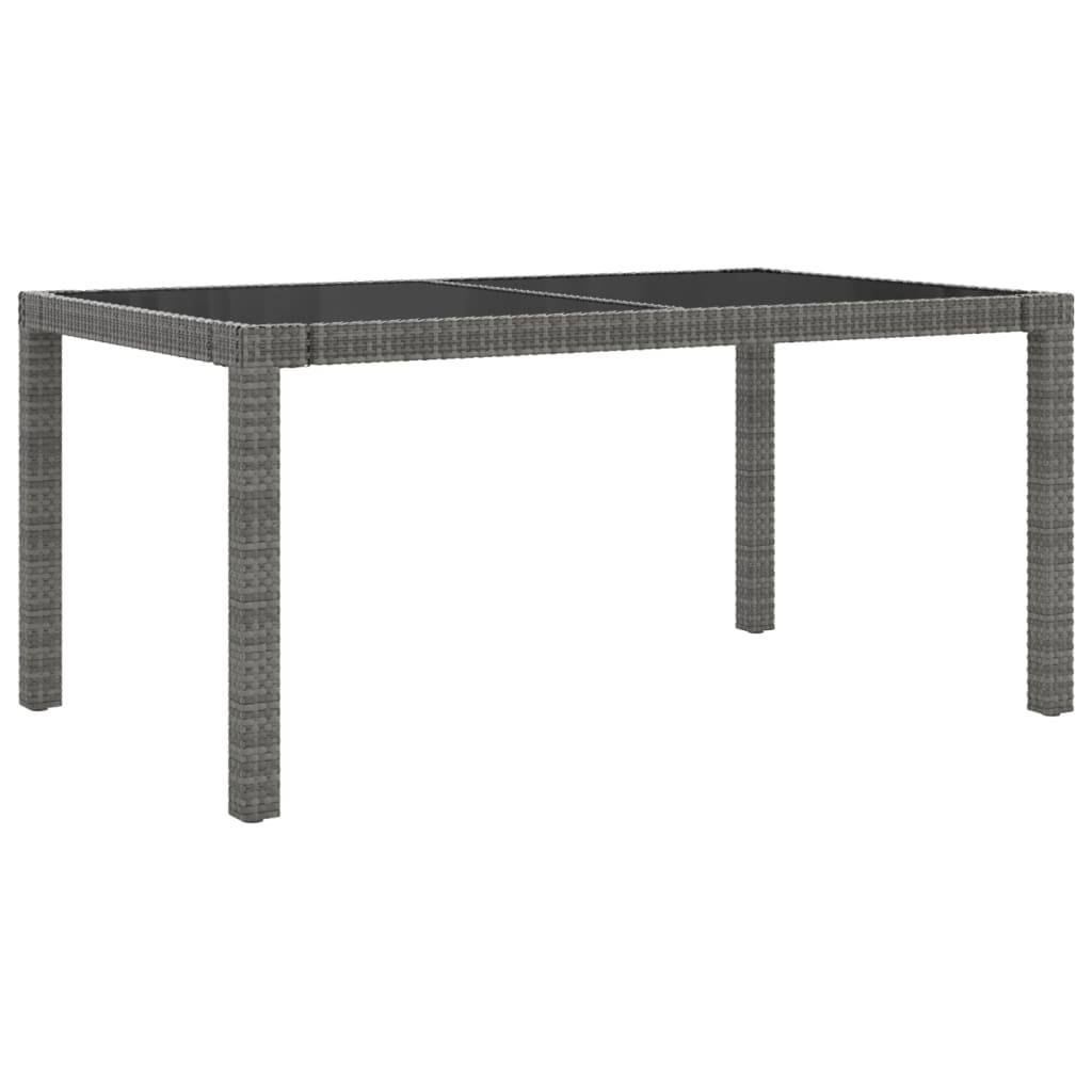 vidaXL 7-tlg. Garten-Essgruppe mit Auflagen Poly Rattan Schwarz & Grau
