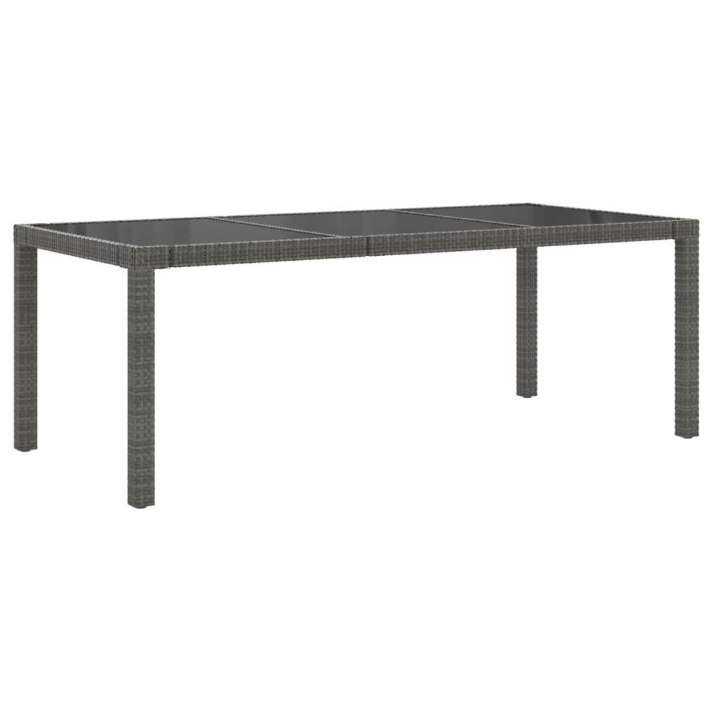 vidaXL 7-tlg. Garten-Essgruppe mit Auflagen Poly Rattan Schwarz & Grau