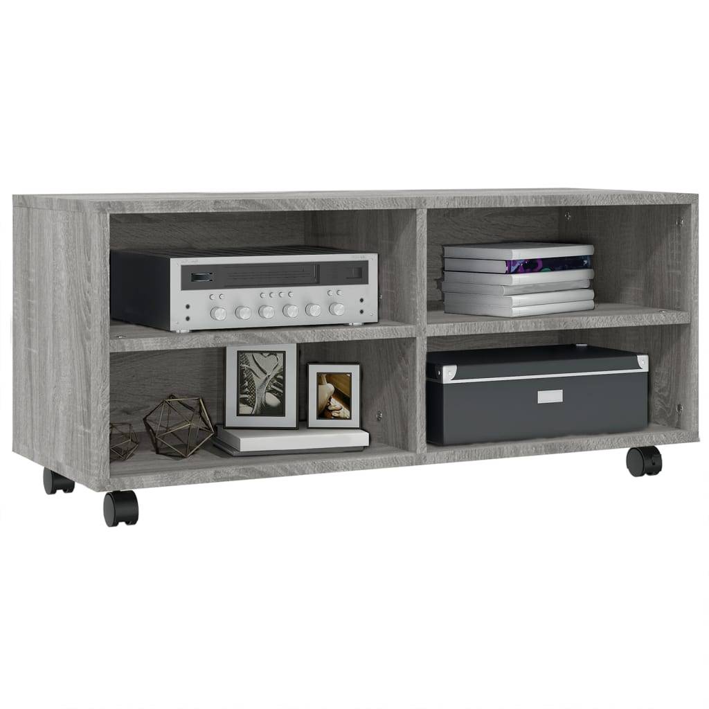vidaXL TV-Schrank mit Rollen Grau Sonoma 90x35x35 cm Holzwerkstoff