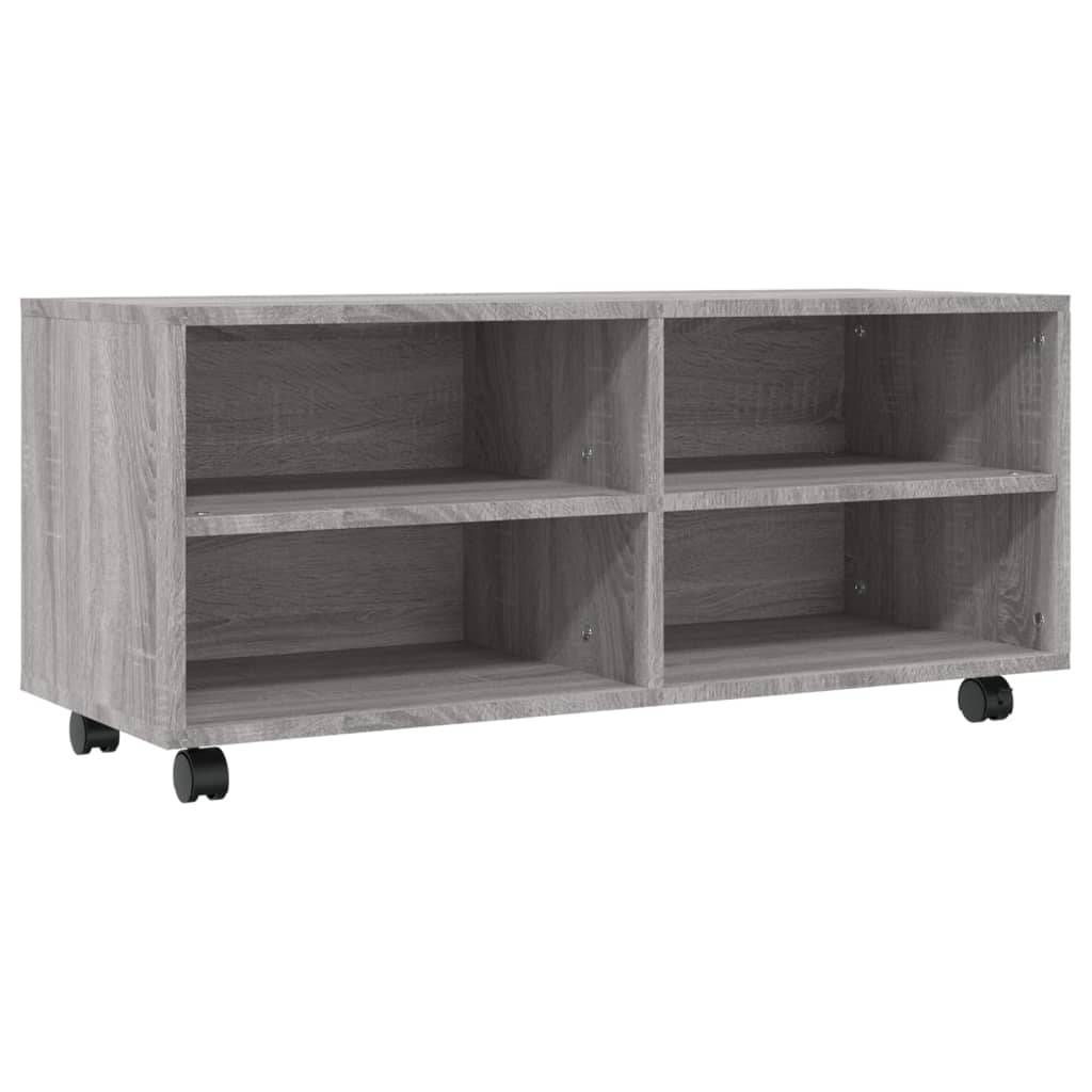 vidaXL TV-Schrank mit Rollen Grau Sonoma 90x35x35 cm Holzwerkstoff