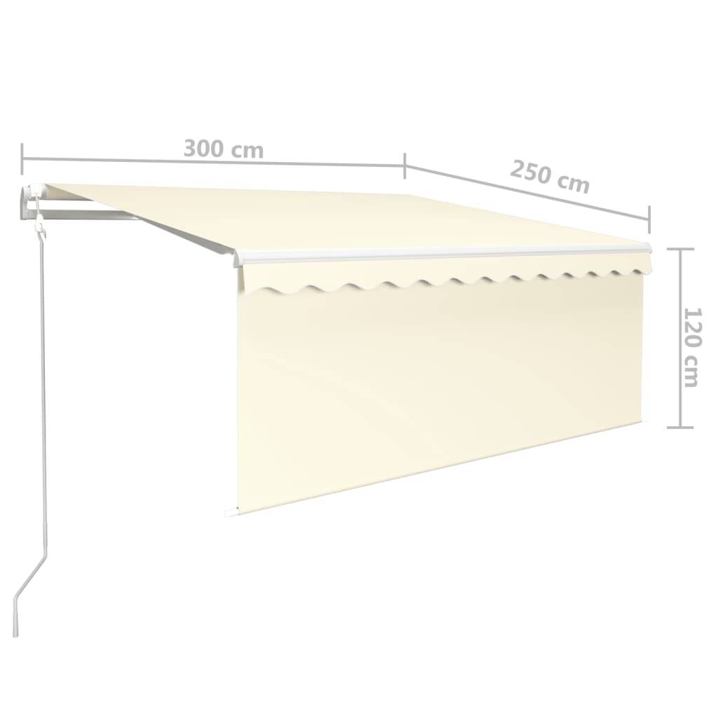 vidaXL Markise Automatisch Einziehbar mit Volant 3x2,5 m Creme