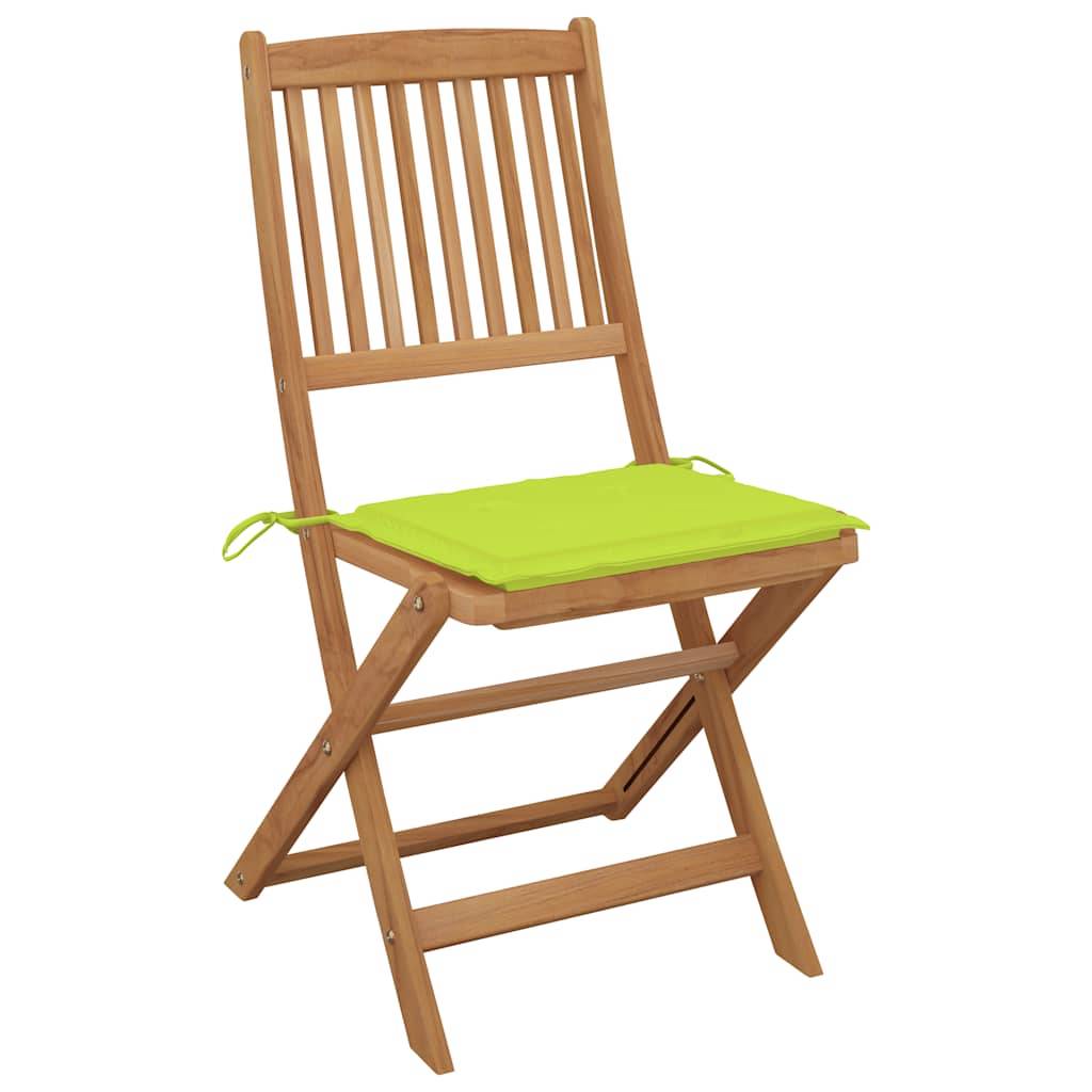 vidaXL Klappbare Gartenstühle 6 Stk. mit Kissen Massivholz Akazie