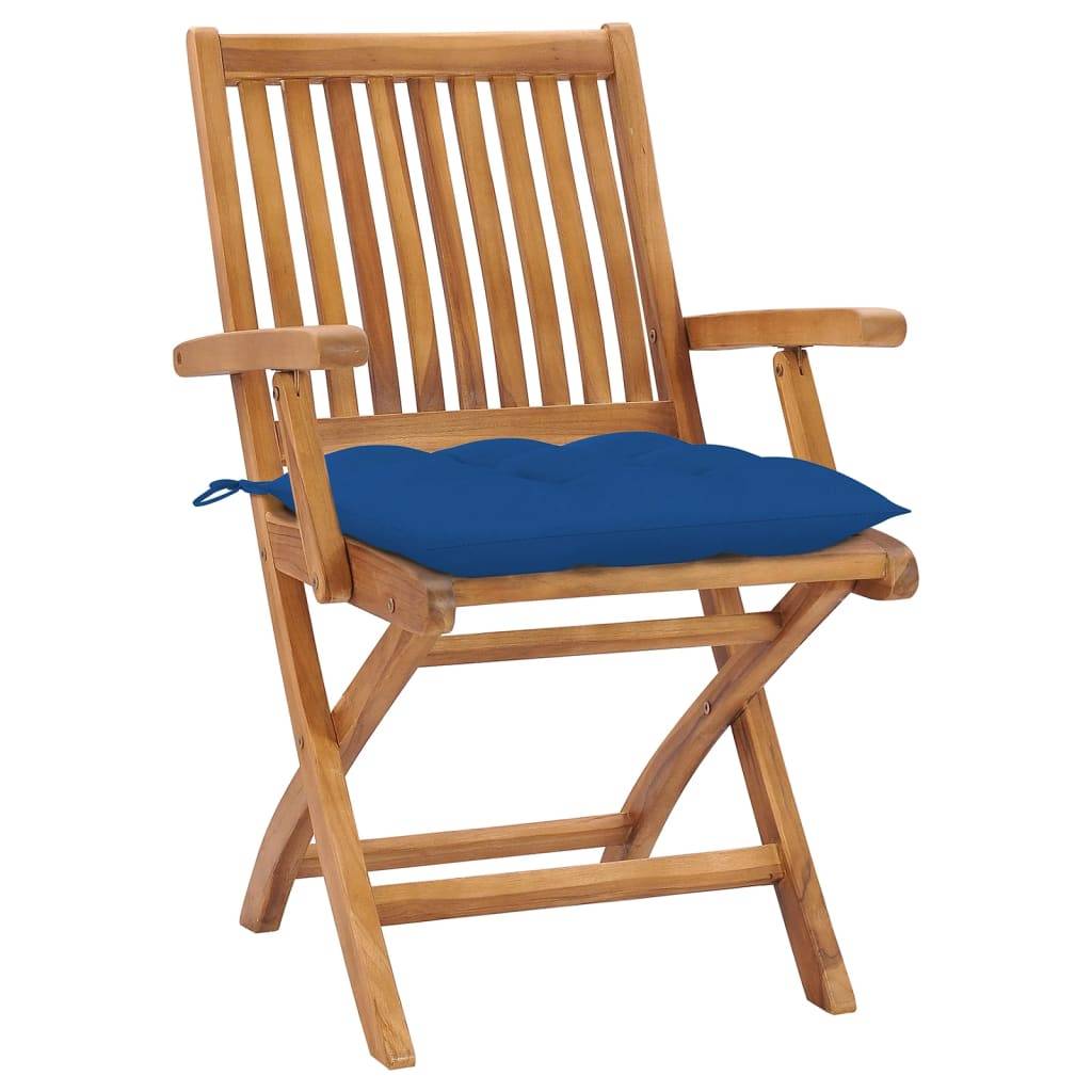 vidaXL Klappbare Gartenstühle mit Kissen 8 Stk. Massivholz Teak