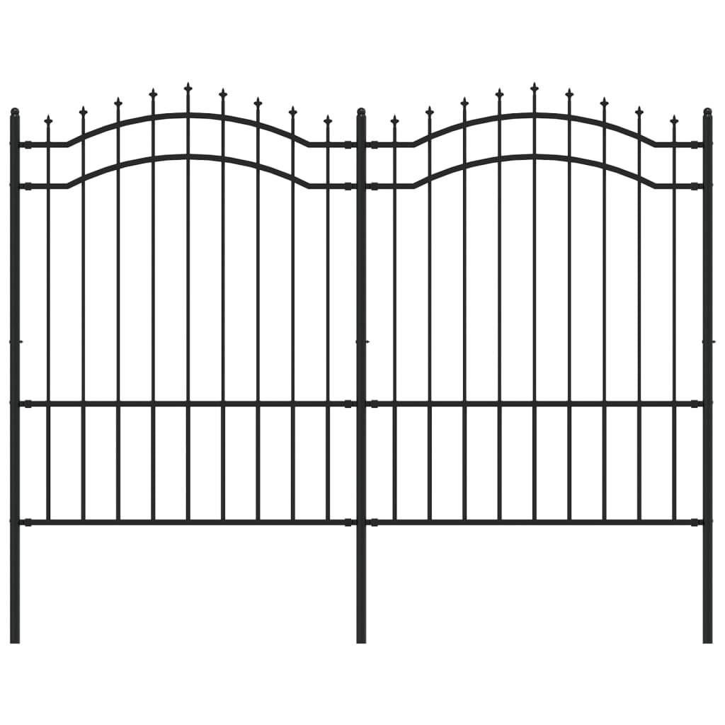 vidaXL Gartenzaun mit Speerspitzen Schwarz 190 cm Stahl
