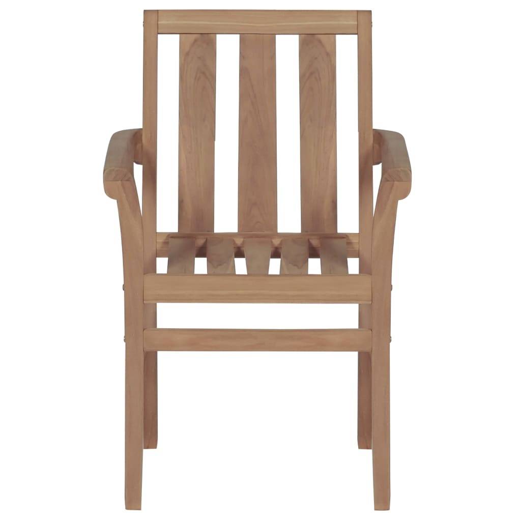 vidaXL Stapelbare Gartenstühle 2 Stk. Massivholz Teak