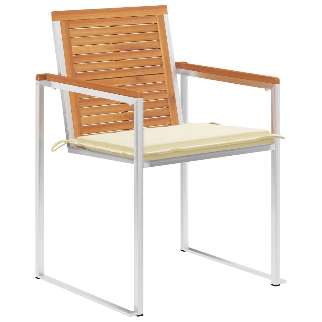 vidaXL Gartenstühle 6 Stk. mit Kissen Massivholz Akazie