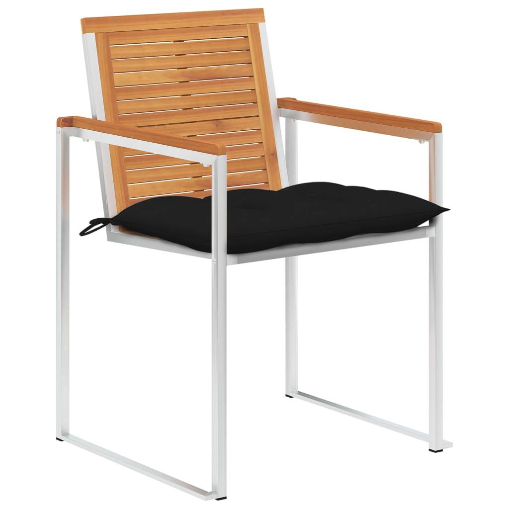 vidaXL Gartenstühle 8 Stk. mit Kissen Massivholz Akazie